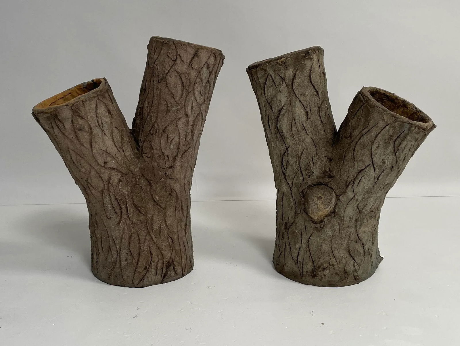 Vintage Faux Bois Planters - Set of 2 - 10