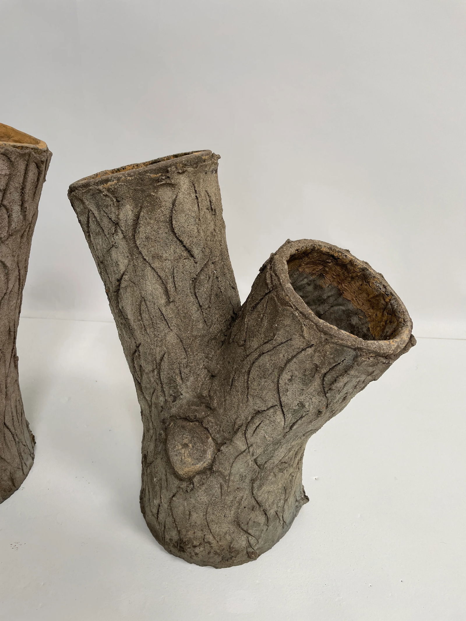 Vintage Faux Bois Planters - Set of 2 - 3