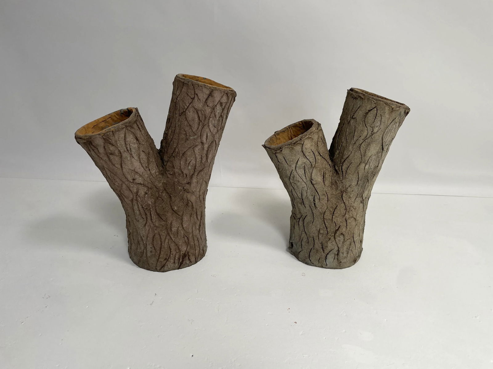 Vintage Faux Bois Planters - Set of 2 - 4