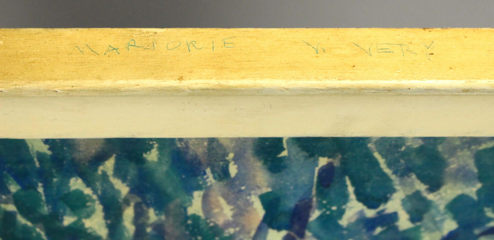 Vintage Marjorie Very American Watercolor Pointillist Painting of a Wooded New England Landscape - 5