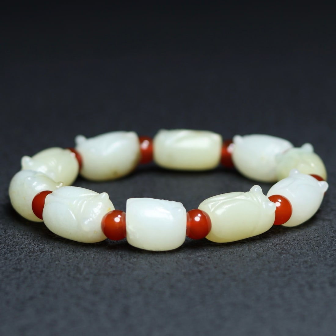 Chinese Hetian Jade Cicad Bracelet Hand Chain (1 of 6)