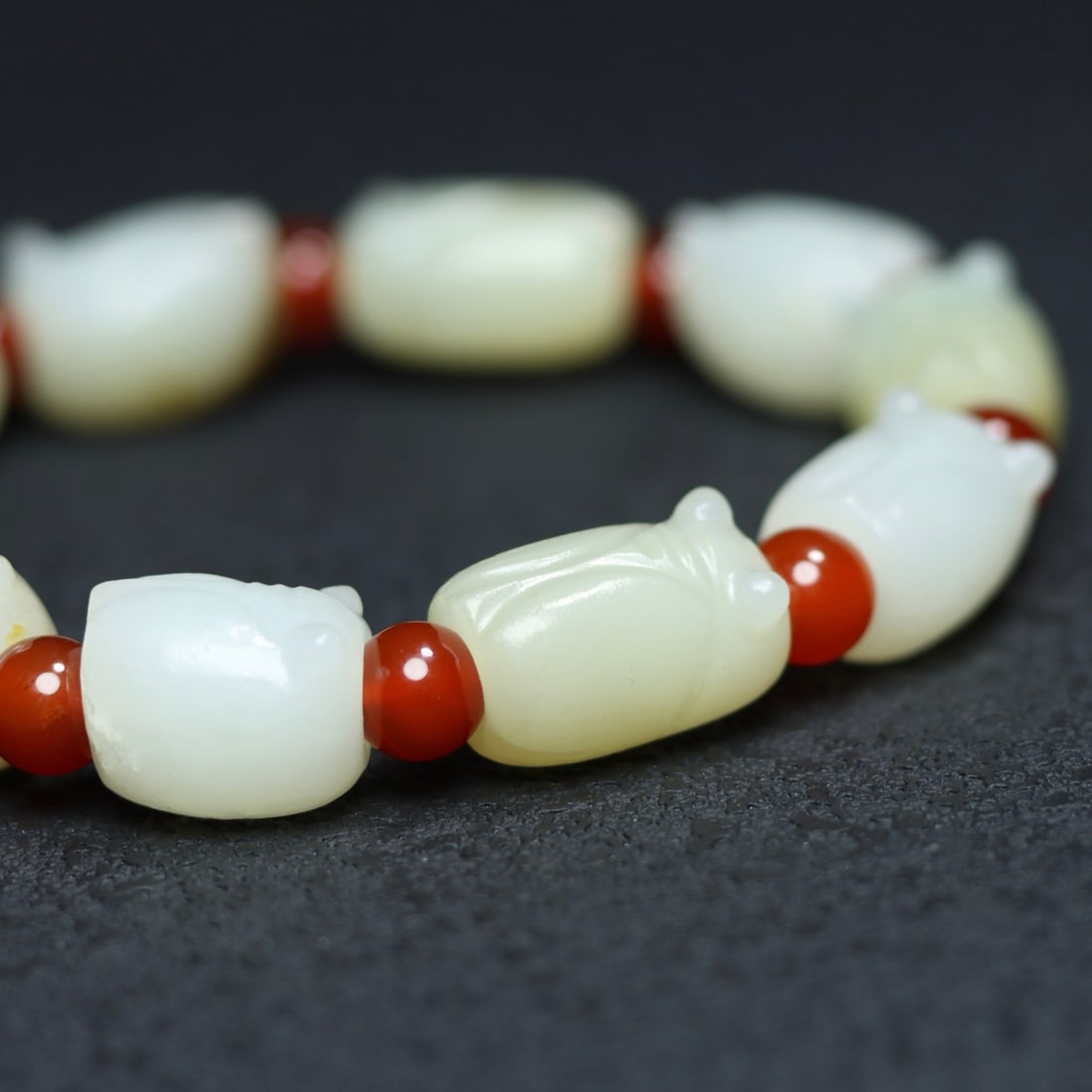 Chinese Hetian Jade Cicad Bracelet Hand Chain - 2