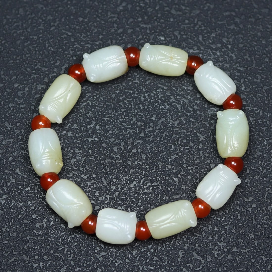 Chinese Hetian Jade Cicad Bracelet Hand Chain - 3