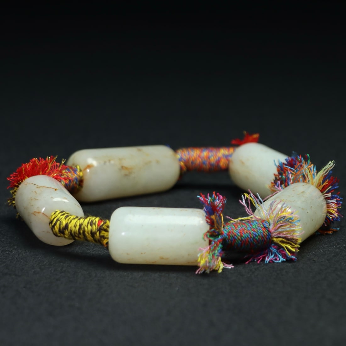 Chinese Hetian Jade Cong Bracelet Hand Chain (1 of 6)