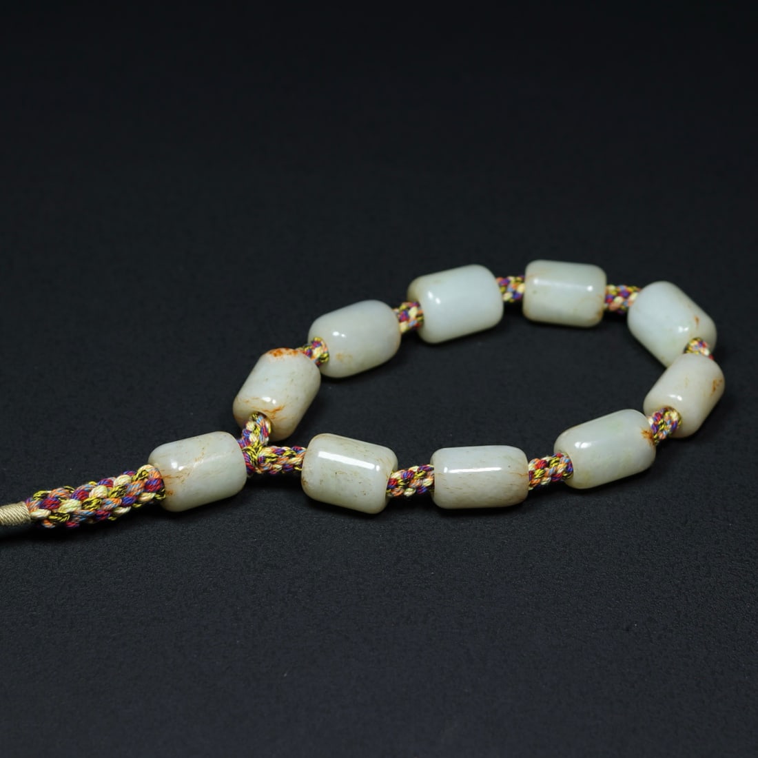 Chinese Hetian Jade Cong Bracelet Hand Chain - 4