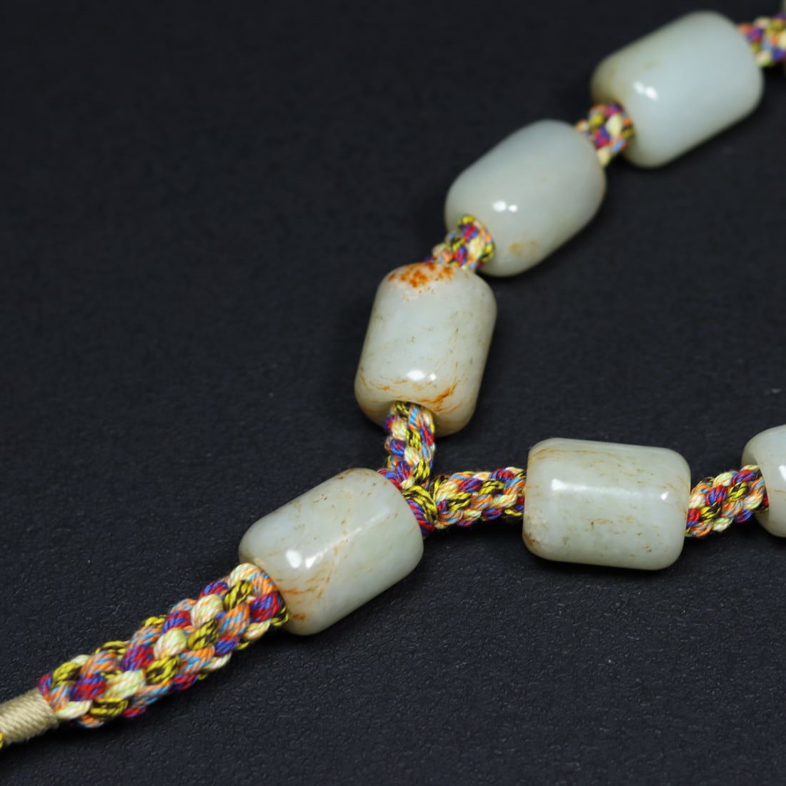 Chinese Hetian Jade Cong Bracelet Hand Chain - 5