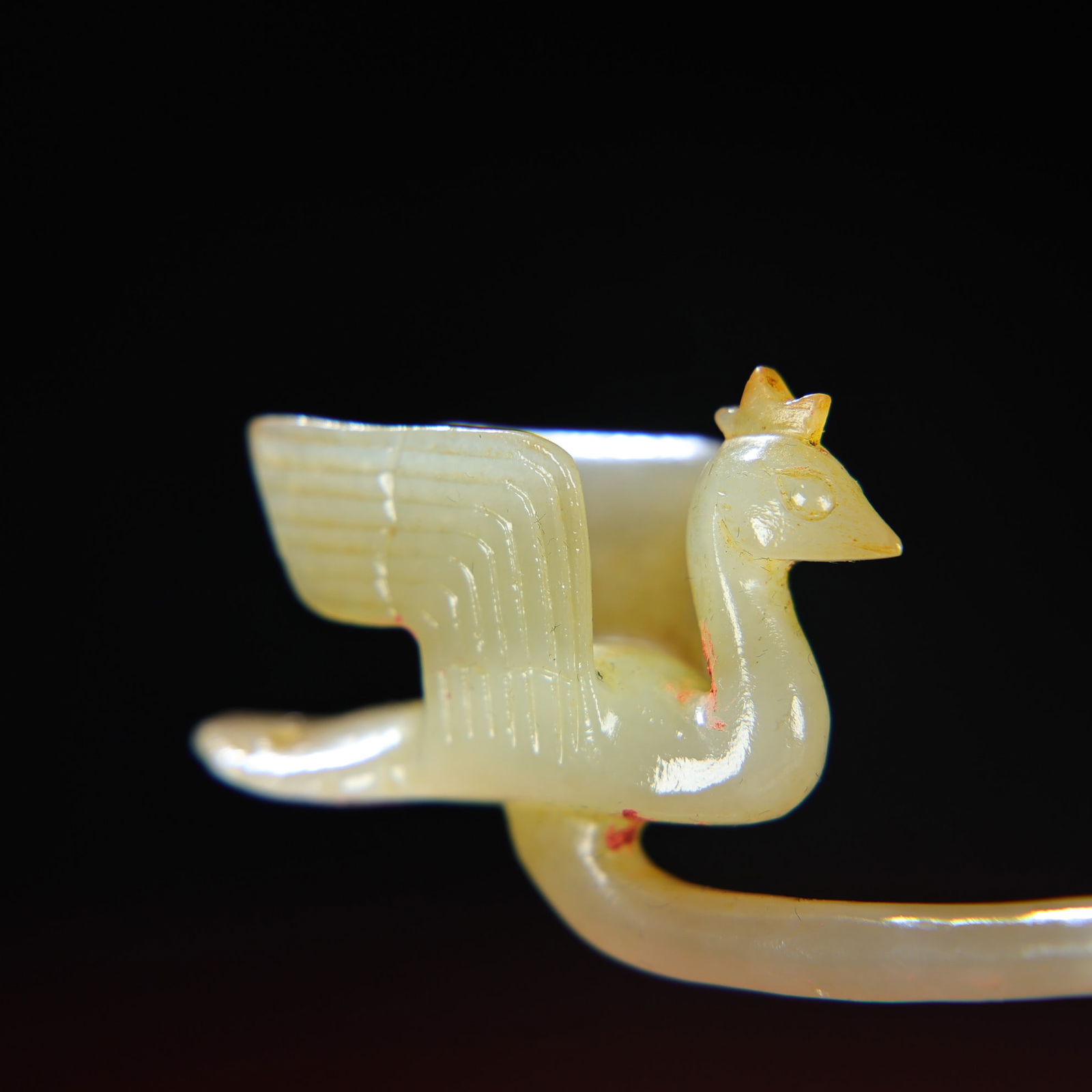 Old Chinese Hetian Jade Phoenix Hairpin - 4