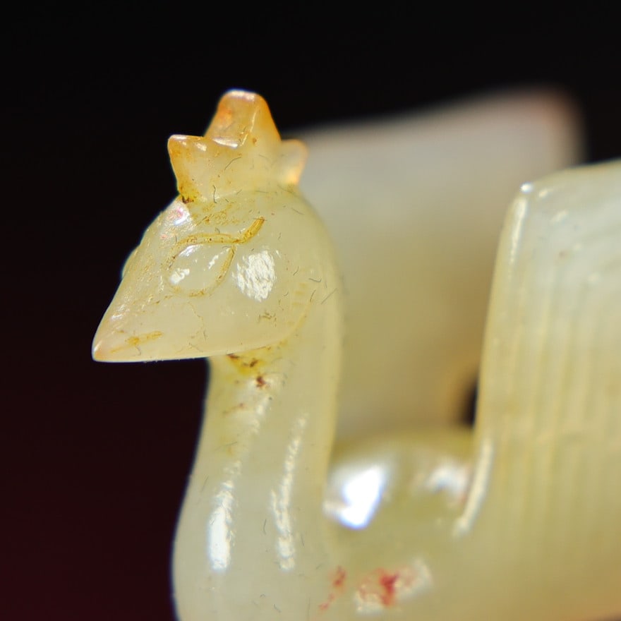 Old Chinese Hetian Jade Phoenix Hairpin - 5