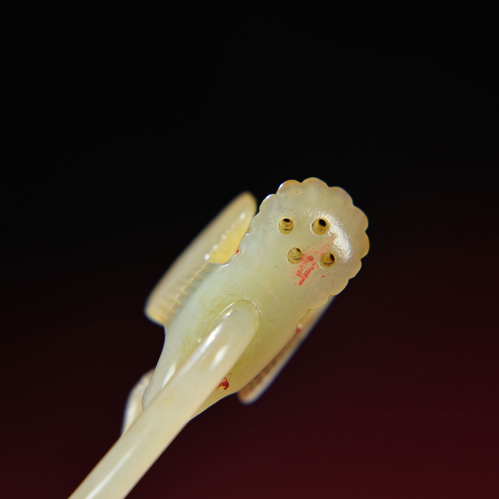 Old Chinese Hetian Jade Phoenix Hairpin - 6