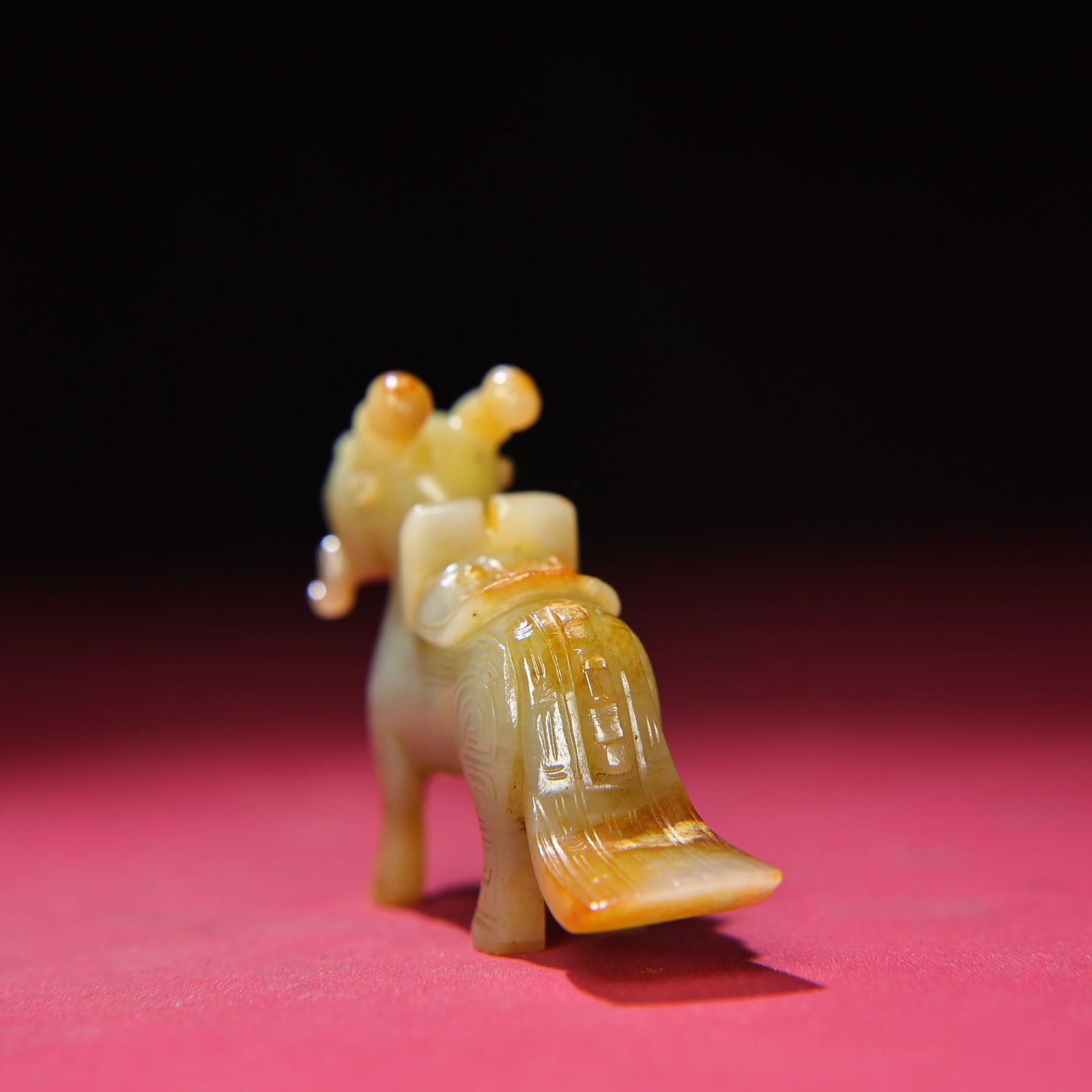 Old Chinese Hetian Jade Beast Statue - 3
