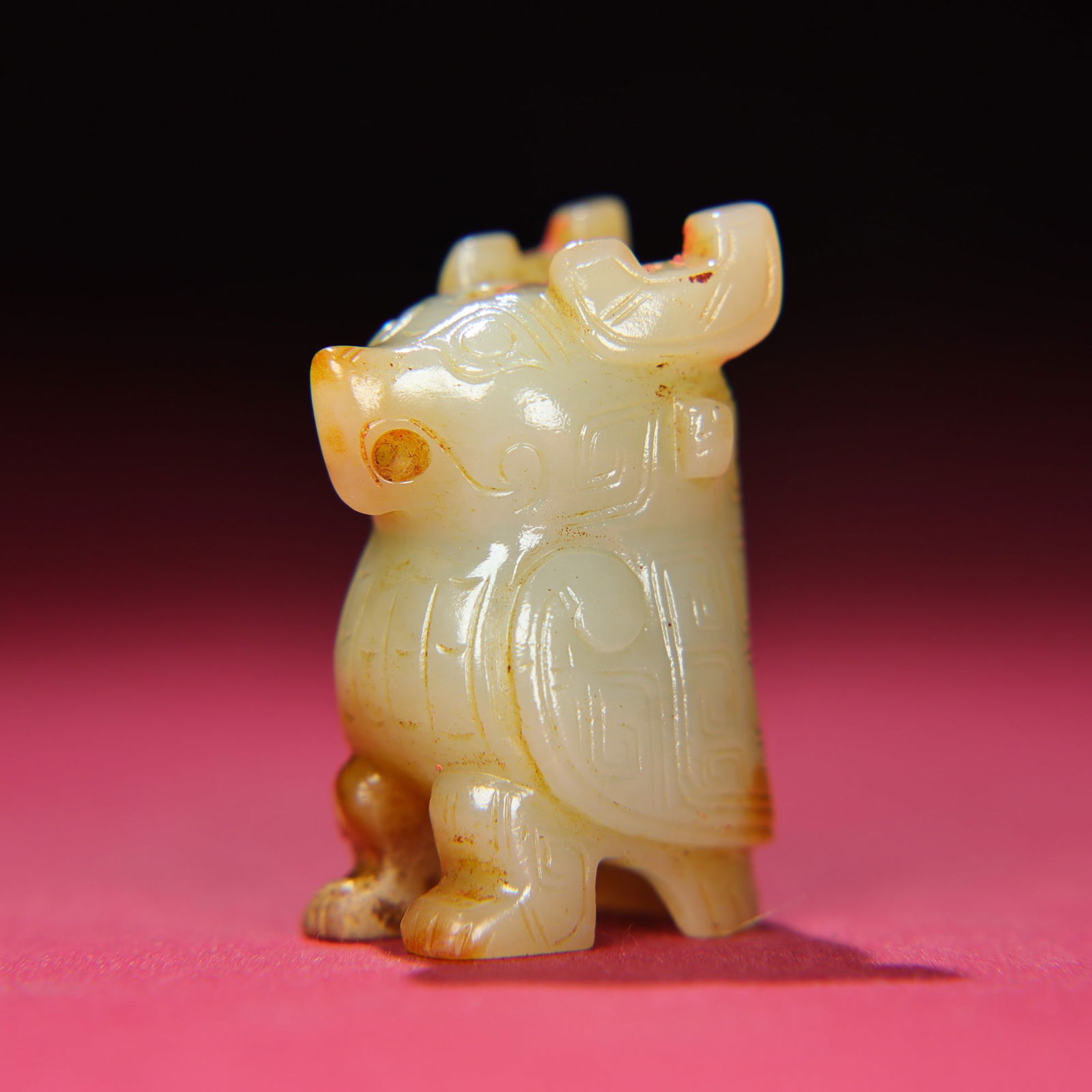 Old Chinese Hetian Jade Bird Statue - 3