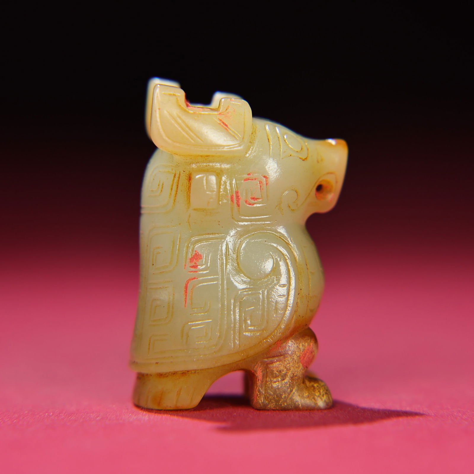 Old Chinese Hetian Jade Bird Statue - 5