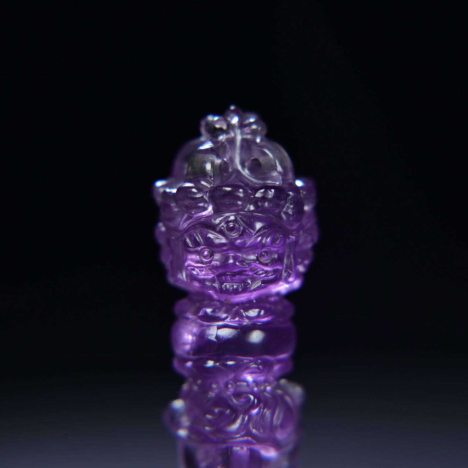Narueal Amethyst Hand Carved Pestle Xiangmo Pendant - 2