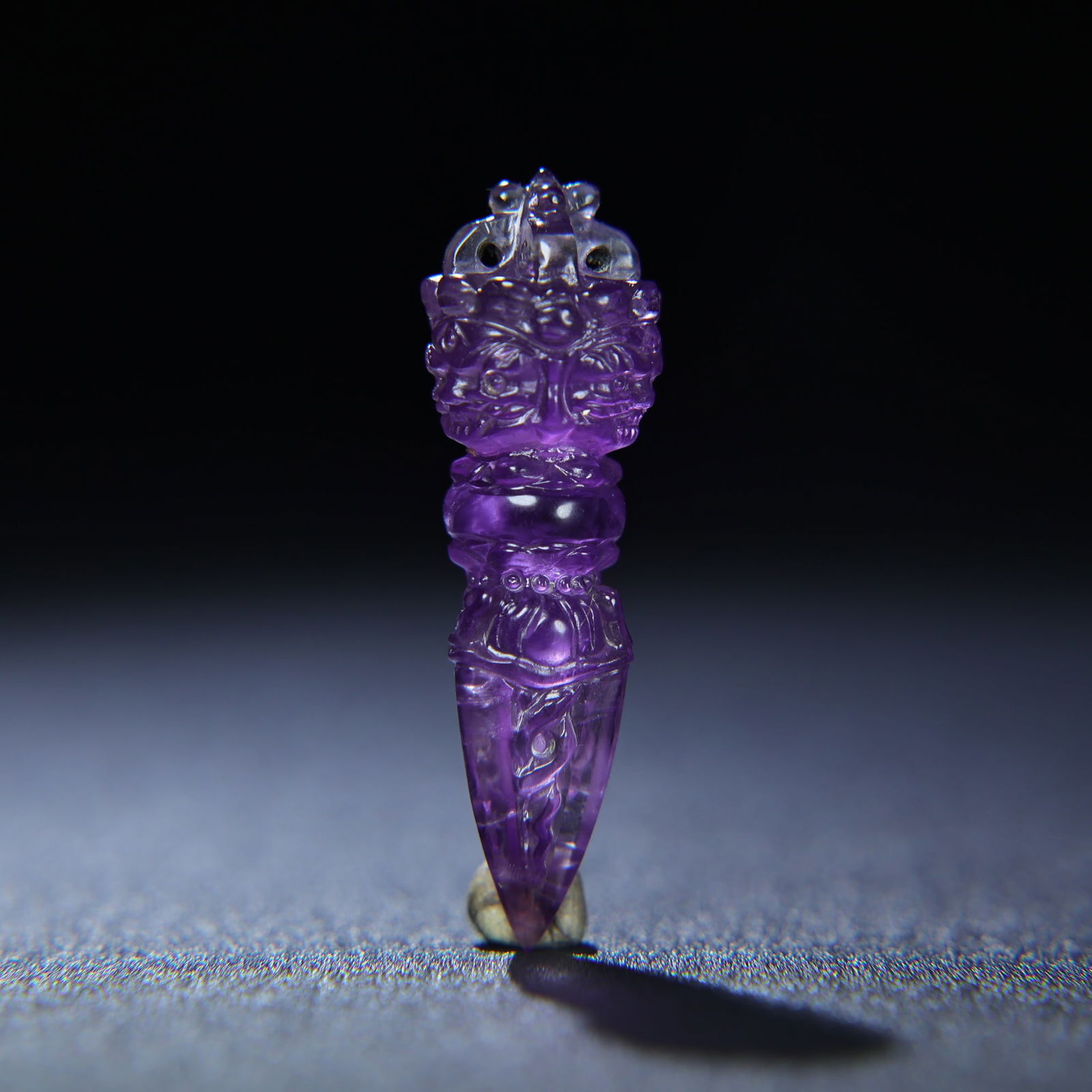 Narueal Amethyst Hand Carved Pestle Xiangmo Pendant - 3