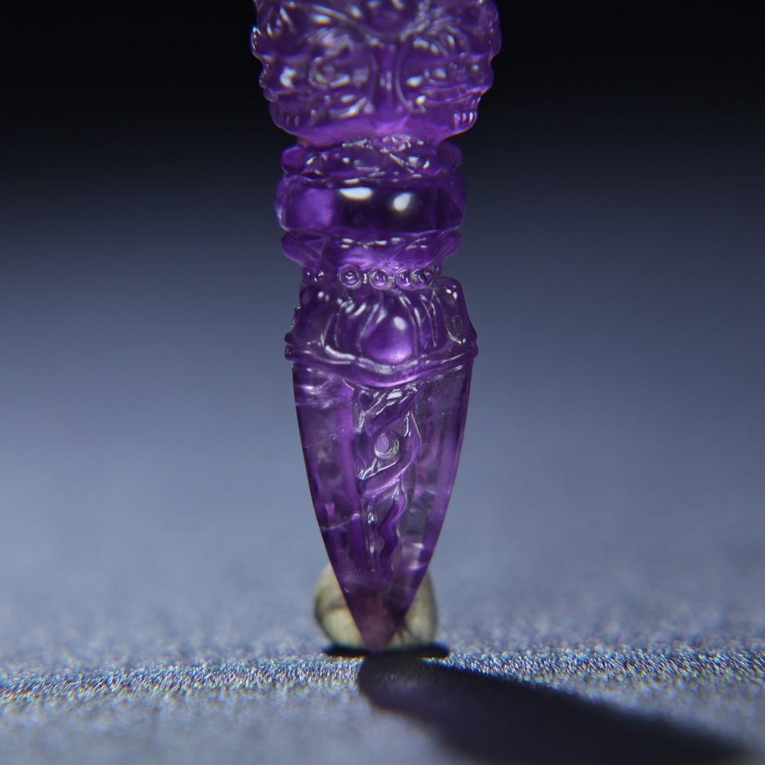 Narueal Amethyst Hand Carved Pestle Xiangmo Pendant - 5