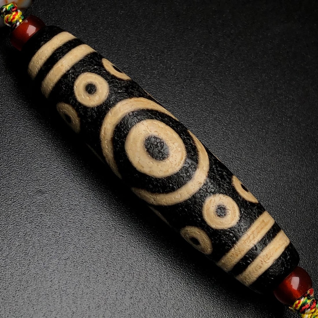 Hand knitting Tibetan Fifteen Eyes DZI Agate Pendant w Necklace - 8