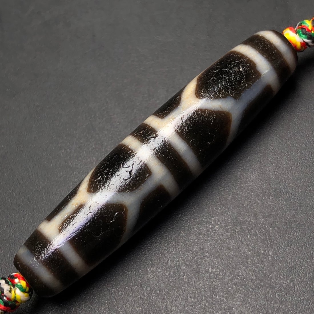 Hand knitting DZI Agate Necklace - 6