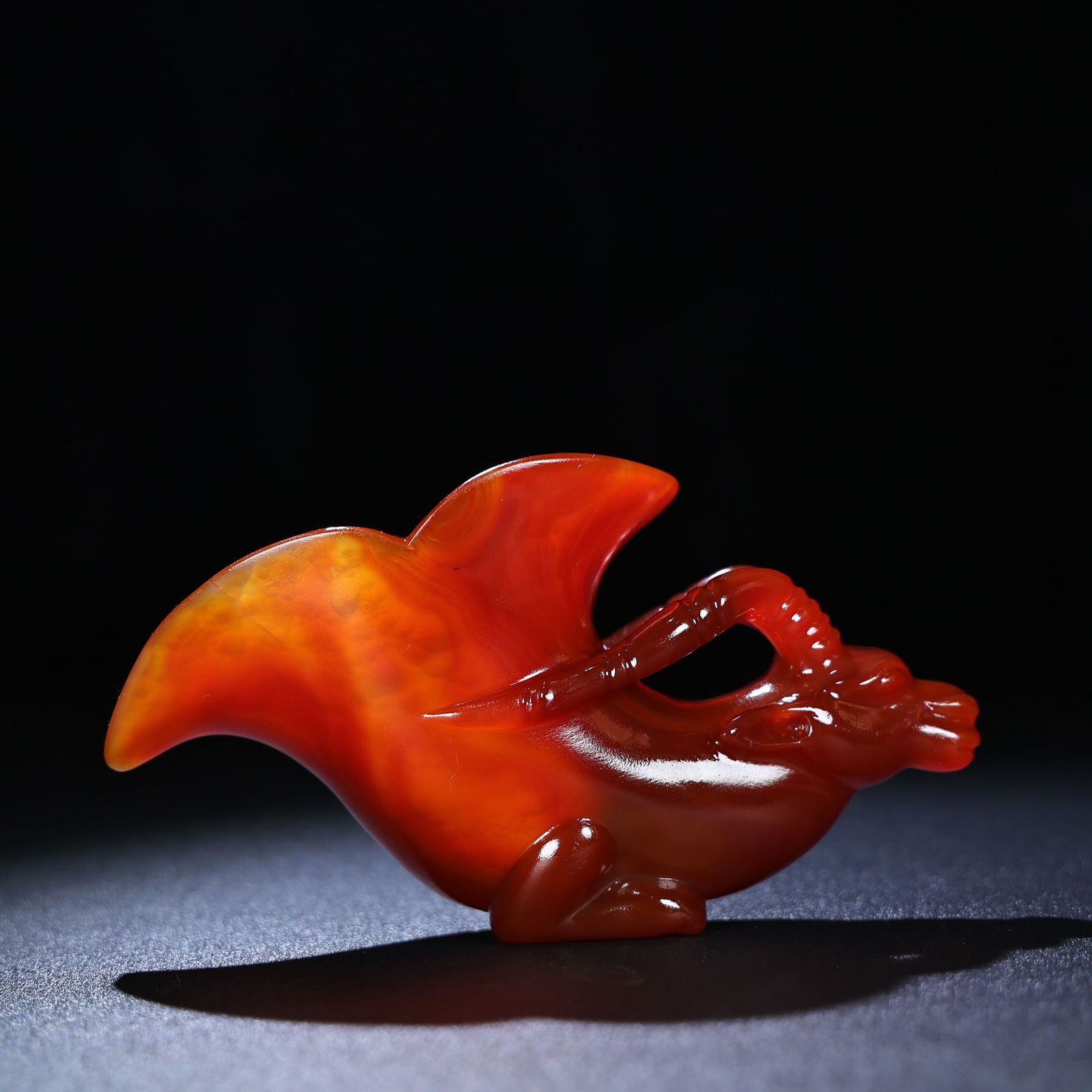 Chinese Red Agate Cup Statue - 4