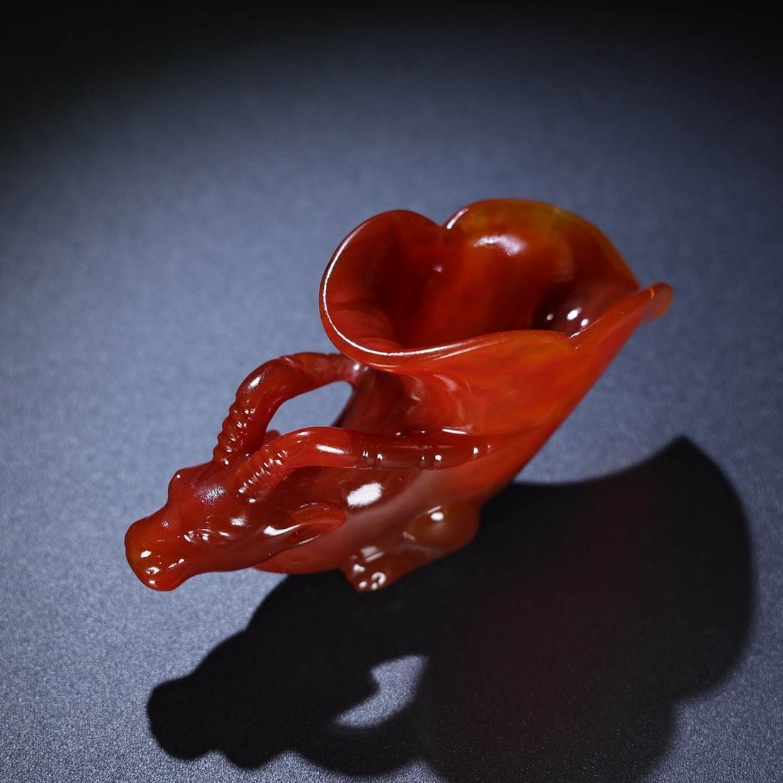 Chinese Red Agate Cup Statue - 8