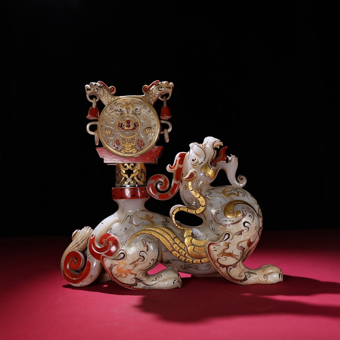 Chinese Qing Dynasty Hand Drawn Hetian Jade Beast Statue - 9