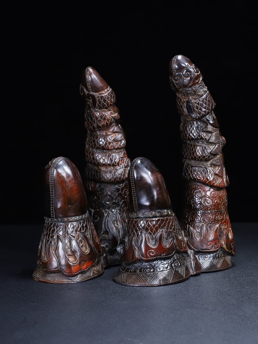 A Pair Ox Horn Statue - 2