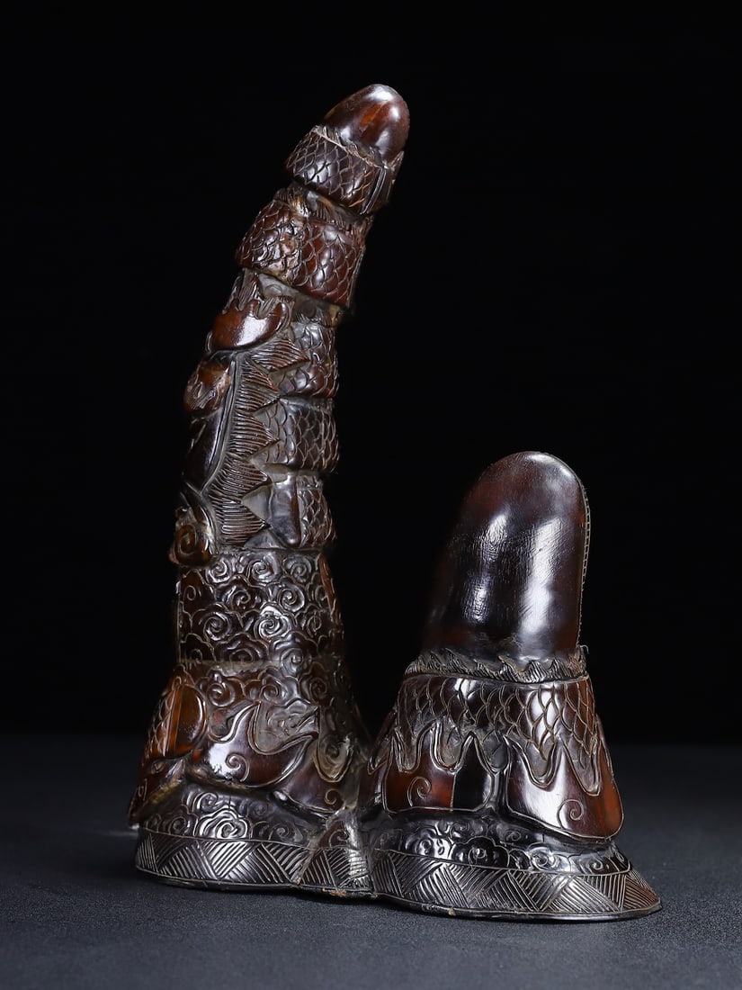 A Pair Ox Horn Statue - 7