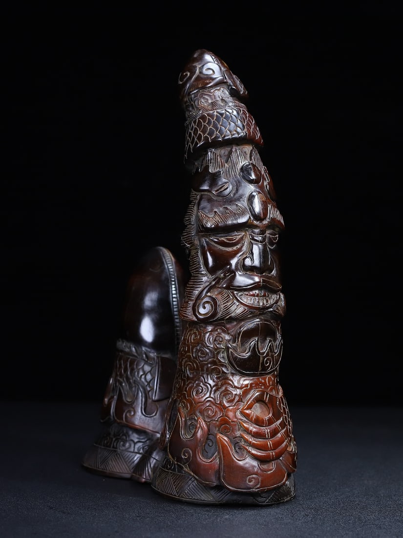 A Pair Ox Horn Statue - 8