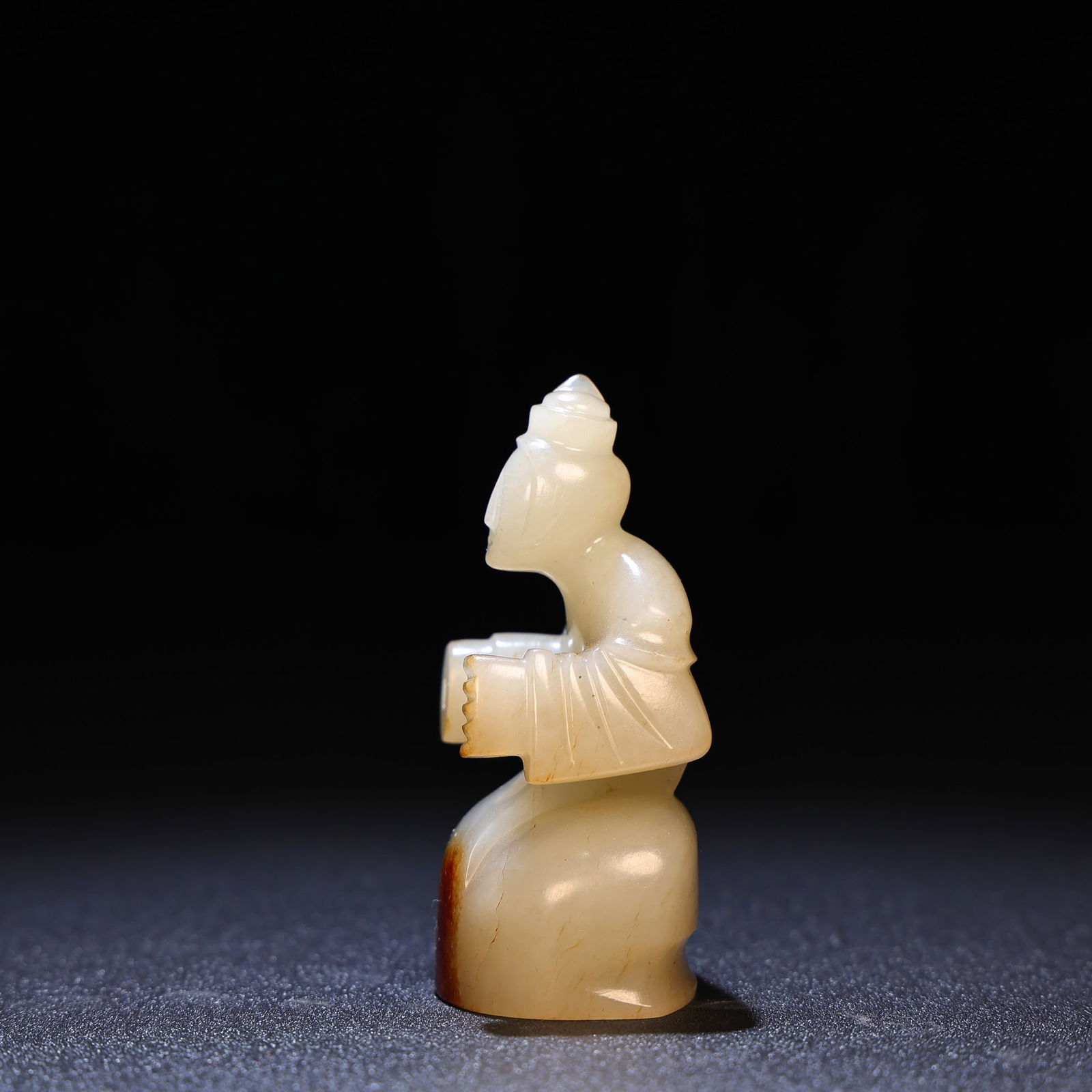 Old Chinese Hetian Jade Figure Statue - 2