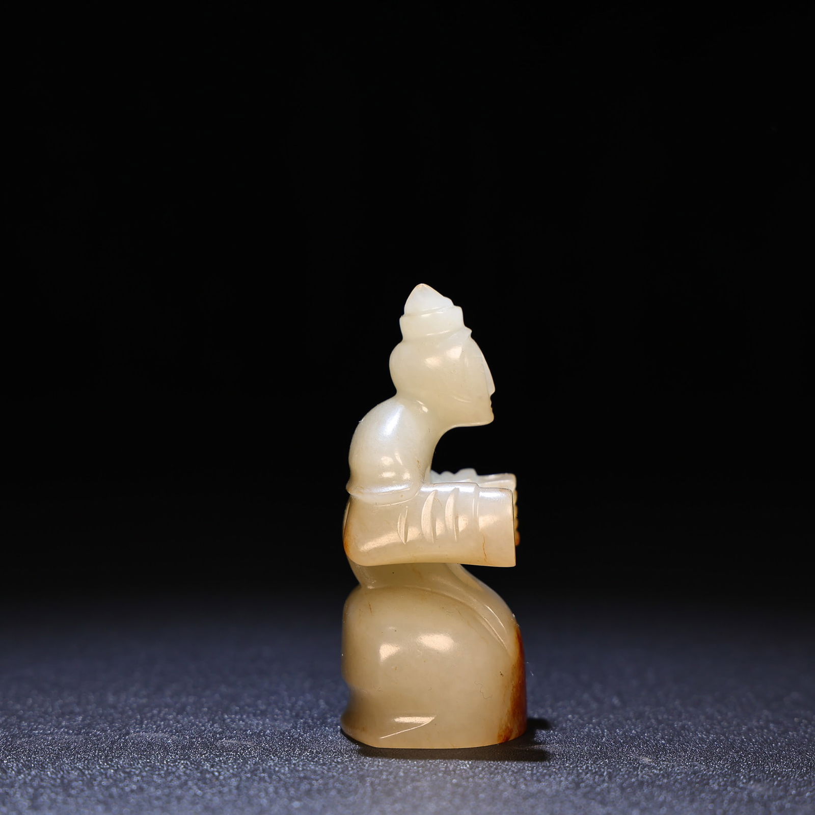 Old Chinese Hetian Jade Figure Statue - 4