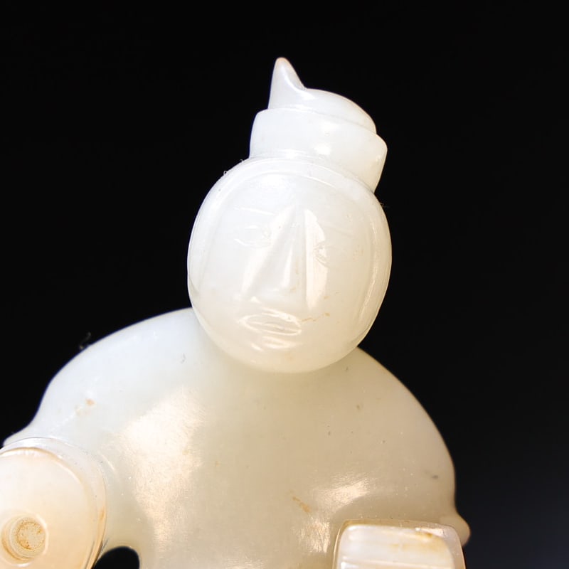Old Chinese Hetian Jade Figure Statue - 8