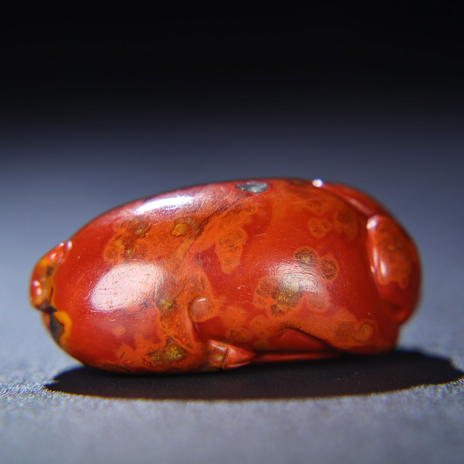 Chinese Zhanguo Hong Agate Small Pig Statue - 5