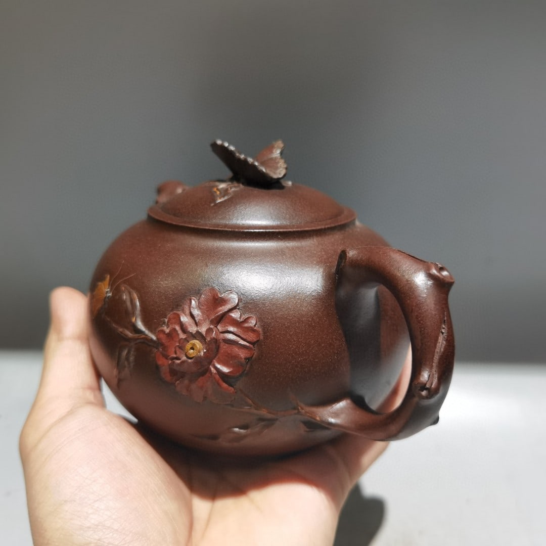 Chinese Yixing Zisha Clay Teapot w Artist Signed - 3