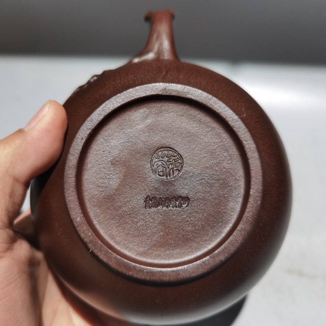 Chinese Yixing Zisha Clay Teapot w Artist Signed - 9
