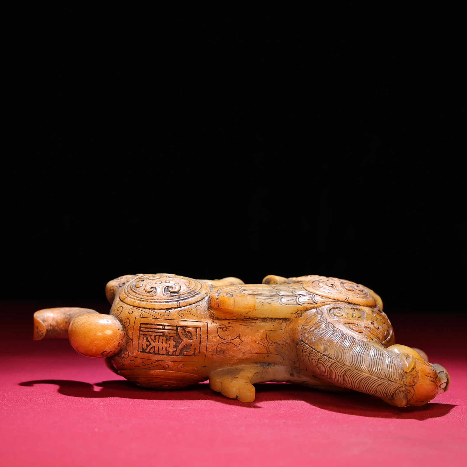 Old Chinese Hetian Jade Horse Statue - 9