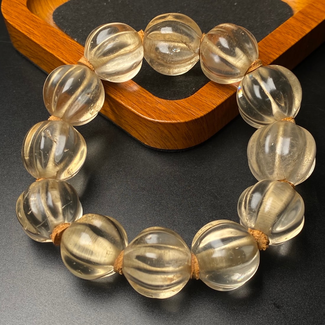 18mm White Crystal Beads Bracelet - 5