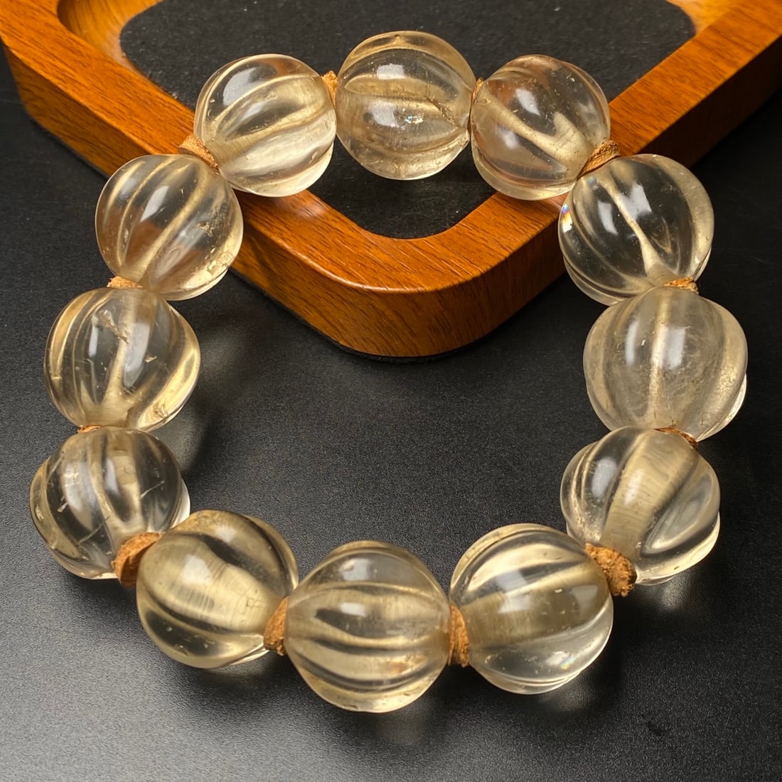 18mm White Crystal Beads Bracelet - 6