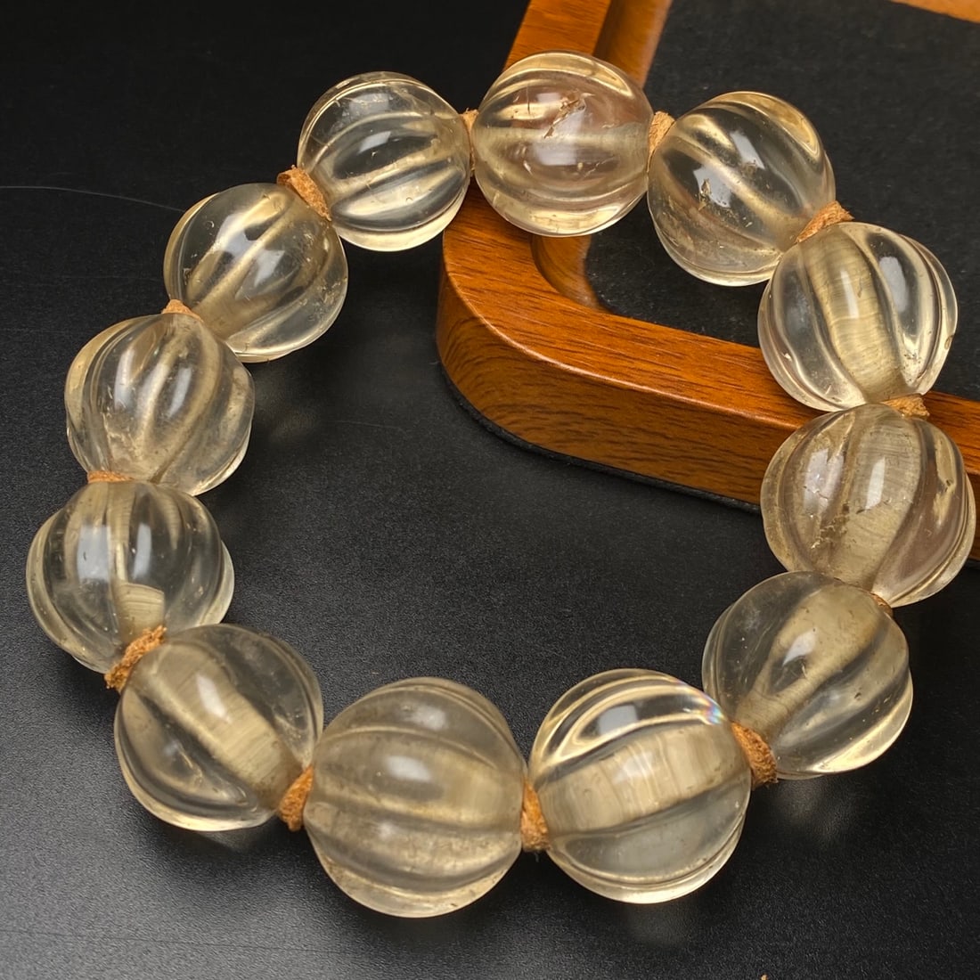 18mm White Crystal Beads Bracelet - 7