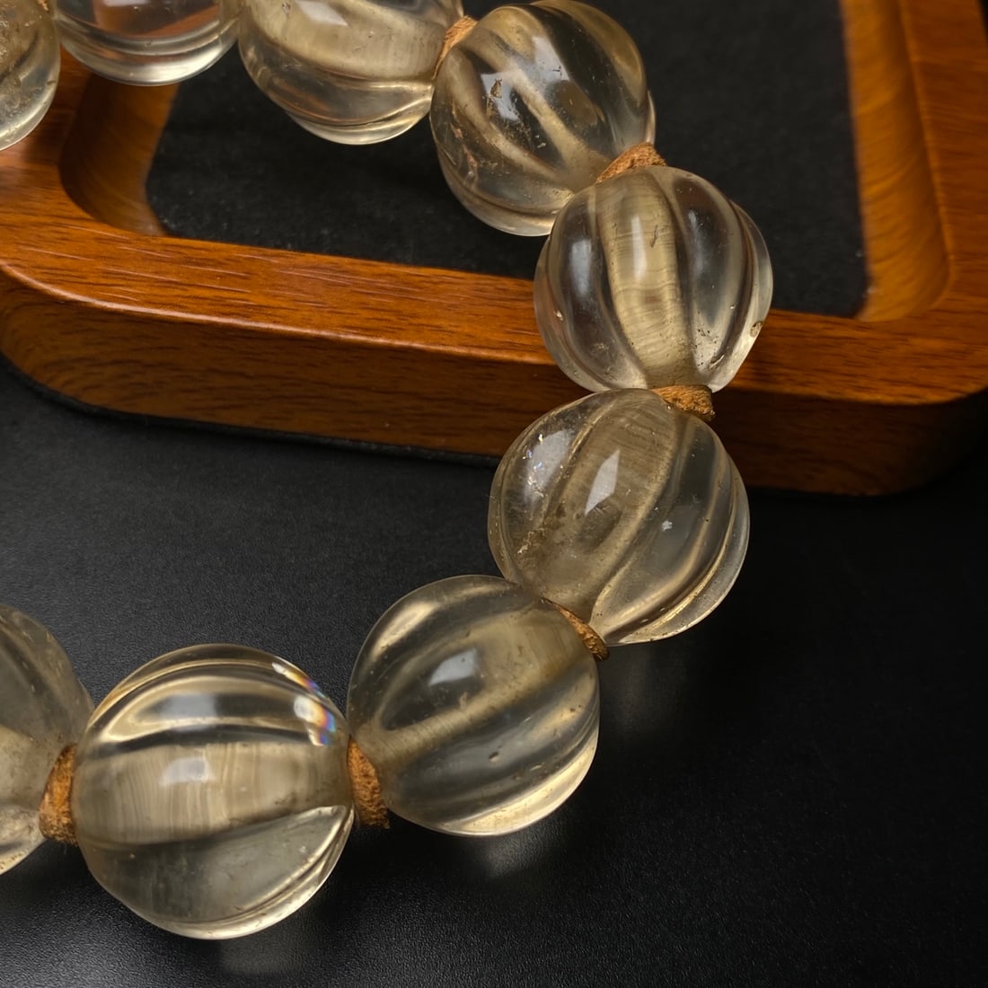 18mm White Crystal Beads Bracelet - 8