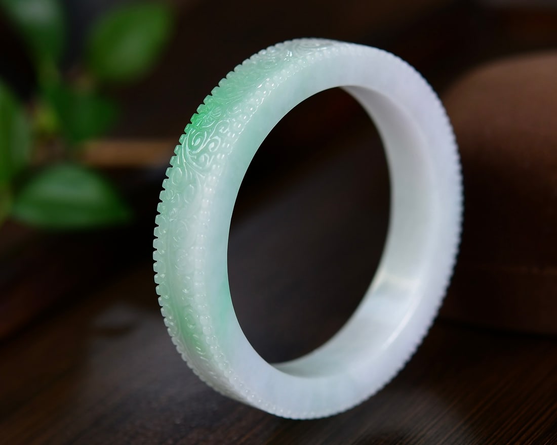 Inside Diameter 56mm Jadeite Bracelet with Certificate - 2