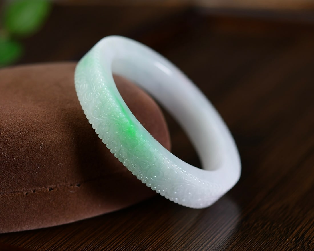 Inside Diameter 56mm Jadeite Bracelet with Certificate - 3