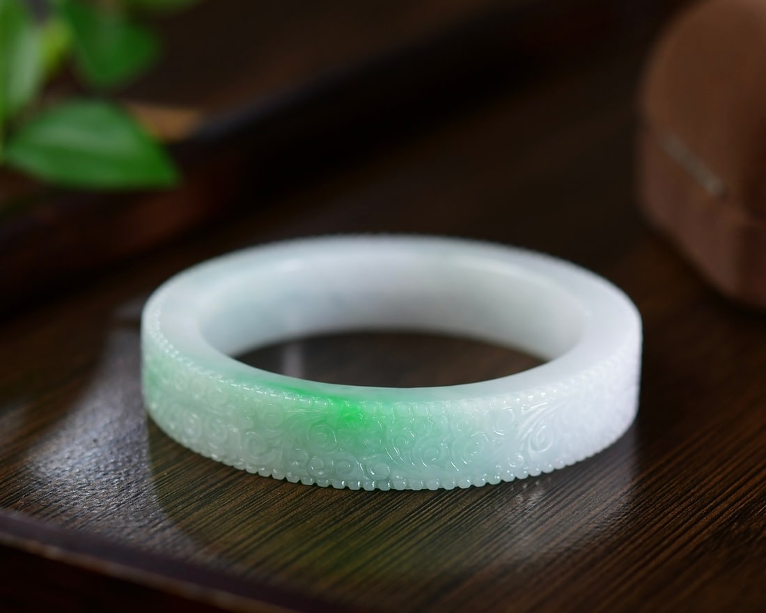 Inside Diameter 56mm Jadeite Bracelet with Certificate - 4