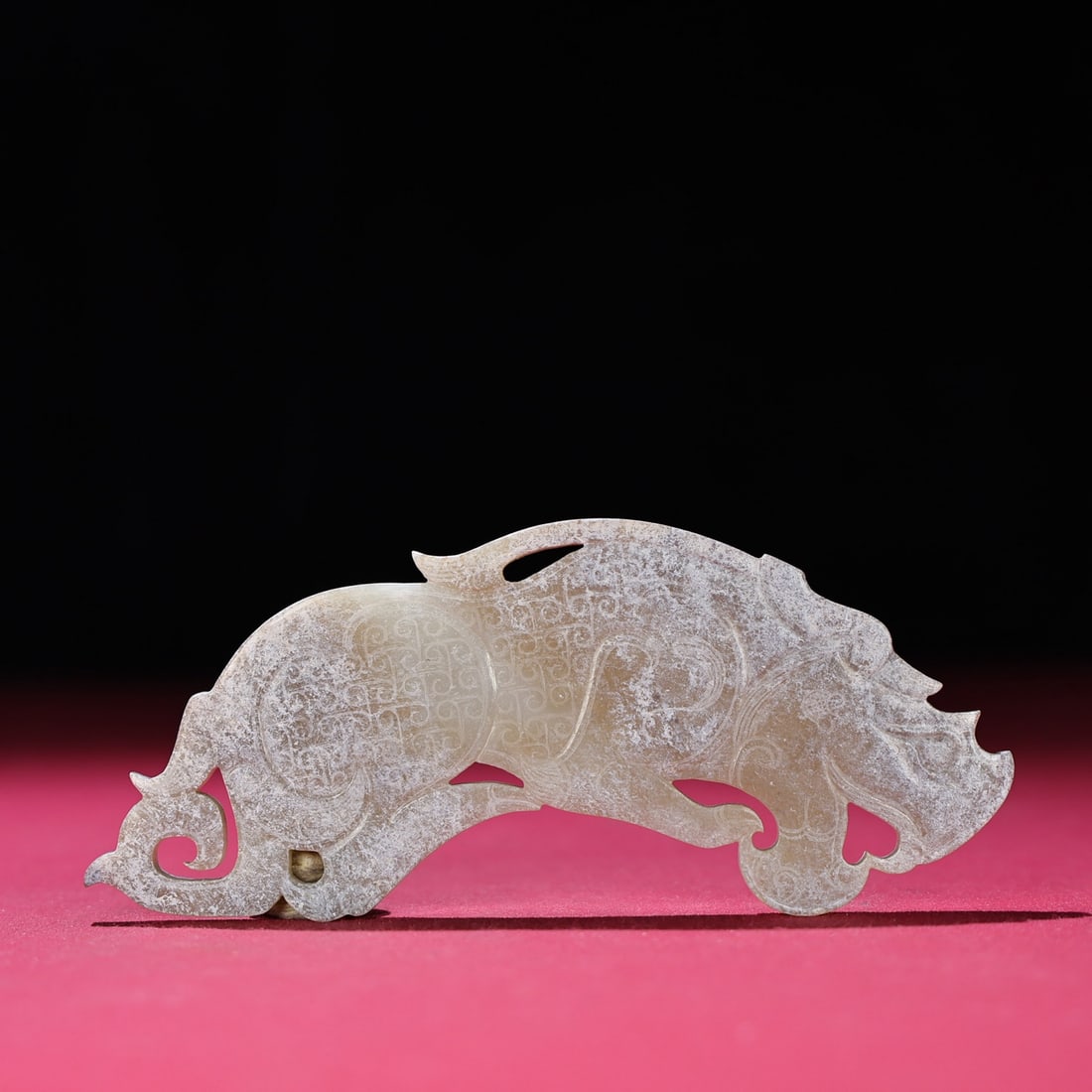 A Pair Chinese Hetian Jade Tiger Pendant - General Token - 2