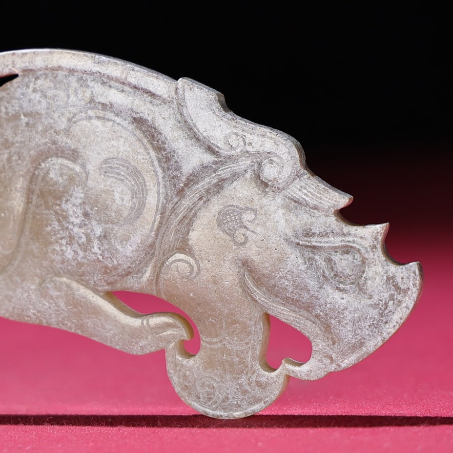 A Pair Chinese Hetian Jade Tiger Pendant - General Token - 4