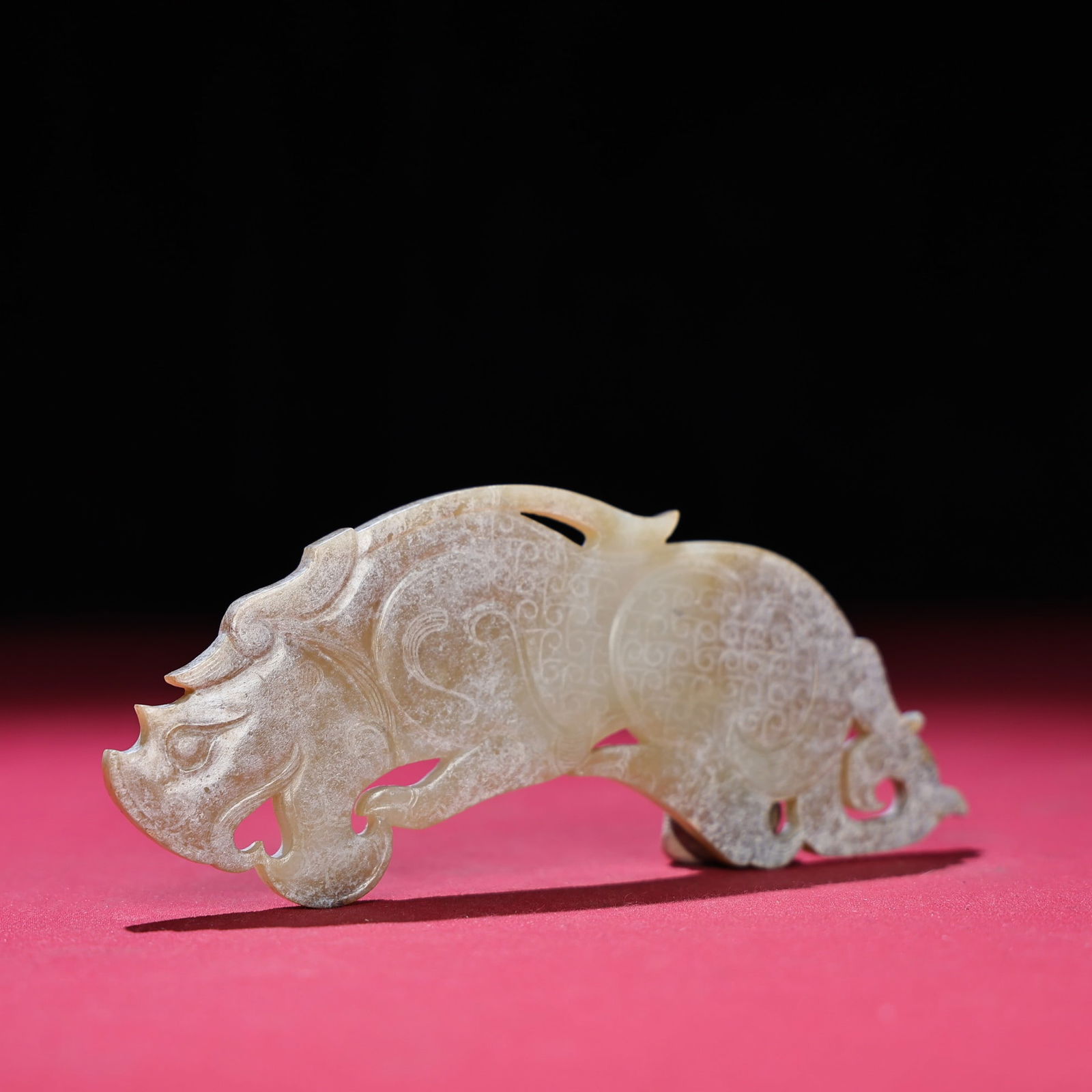 A Pair Chinese Hetian Jade Tiger Pendant - General Token - 5