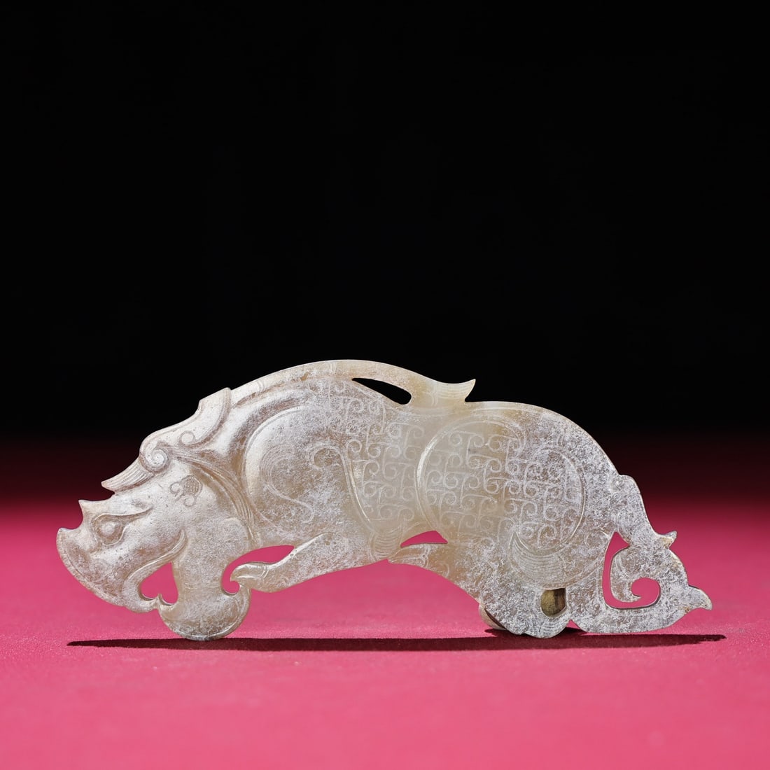 A Pair Chinese Hetian Jade Tiger Pendant - General Token - 7