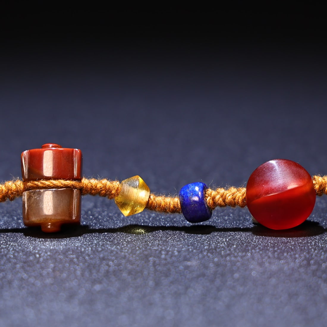 Hand knitting Chinese Zhanguo Hong Agate Pendnat - 7