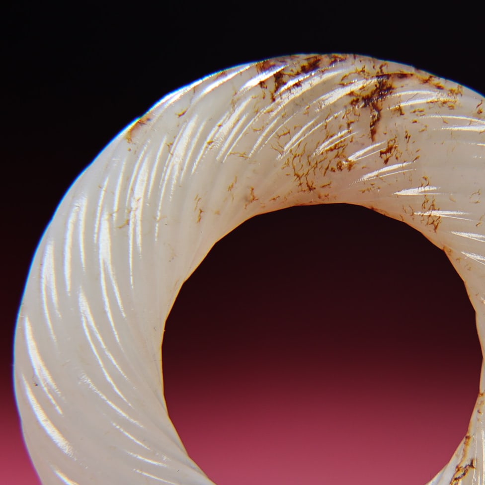 Chinese Hetian Jade Ring Pendant - 2