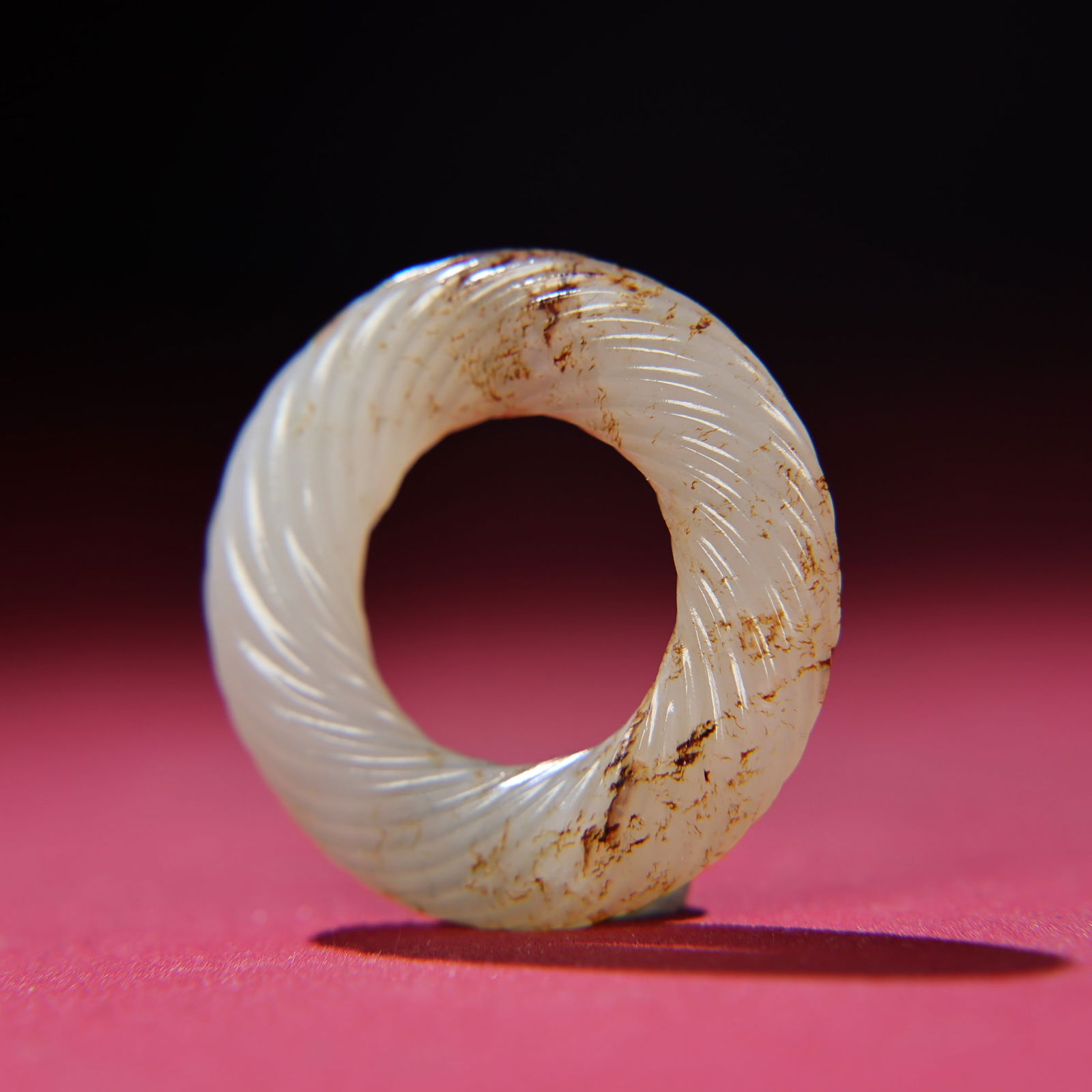 Chinese Hetian Jade Ring Pendant - 3