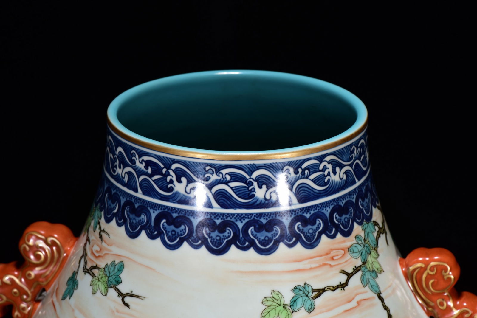 Chinese Qing Dynasty Famille Rose Flower Bird Design Porcelain Vase - 4