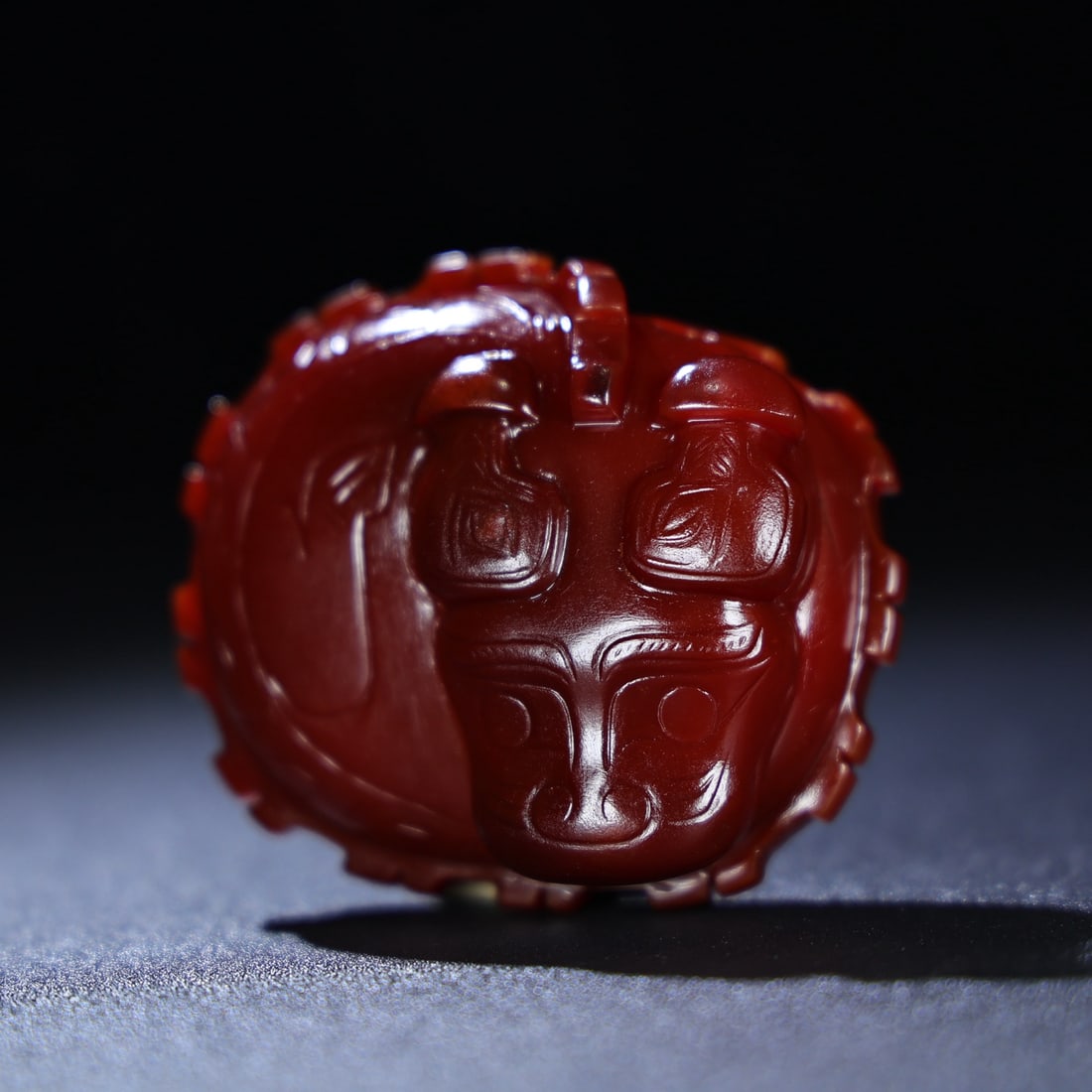 Chinese Red Agate Ox Pendant - 3